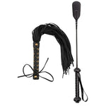 18-Inch G Crop For Play Faux Leather Whip 18" Set For Couples Play Black