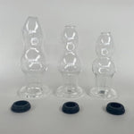 Crystal Calabash Shape Transparent Anal Plug Peephole Clear Hollow Glass Butt Plug With Lid Sex Toy(L)