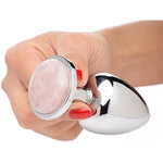 Authentic Rose Quartz Gemstone Anal Plug - Large