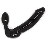 Stout Silicone Strapless Strap-On, Harness-Free Double Dildo (Without Vibrator) Thick Size: 5.75 X 1.75 Inches In Black.