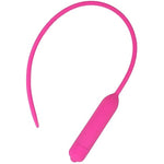 Silicone Vibrating Urethral Penis Plug Ten Frequency Threaded Urethral Sound Vibrator Masturbation Device(D,Pink)