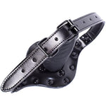Black Rivet Mouth Plug Silica Gel Dildo With Adjustable Leather Strap For Couple Mouth Gag Sex Restraint Set (Length: 10Cm, Black)