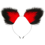 Stainless Anal Cat Tail Set Anal Expandor: Massage Nipples Clip With Bell Sexy Plush Cat Ear Headband Faux Leather Necklace Roleplay Couples Flirting Sex Toys (Red Black)