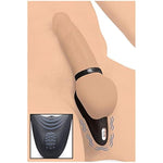 10X Silicone Cock Ring With Vibrating Taint Stimulator, Black