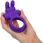 Silicone Rechargeable Dual Rockin’ Rabbit Enhancer, Vibrating Cock Ring For Couple Adult Sex Toy Purple Se-1843-20-3
