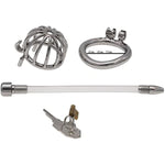 Sex Toys Chastity Cage Chastity Lock Stainless Steel With Removable Urethral Tube Male Metal Beginner Device Penis Ring Prevent Erection Couple(45Mm)