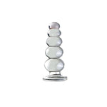 Glass Dildo Butt Plug, Crystal Glass Anal Plug Transparent Anal Beads With Round Base G Spot Stimulation Massager Pleasure Wand Penis Masturbation Anal Sex Toys For Couple Women Men (5 Ball)