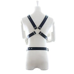 Male Leather Chastity Belt Chest Harness With Handcuffs And Penis Ring, Adjustable Adult Products Bondage Costume Sm Slave Fetish Chastity Devices For Men And Couples