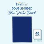 40 Count Blue 22 x 28 Inch Poster Board, 2-Sided Water & Fade Resistant