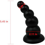 Anal Beads Butt Plug With 5 Gradual Anal Balls Soft Flexible Anal Chain Anal Plug With Suction Cup Anus Dilator Anal Trainer Anal Sex Toys For Men Women Couples Beginner Anus Bead (Black)