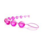 Blush Basic Beads - 12 Inch Non Porous Body Safe Anal Beads - Smooth And Seamless - Graduated Beads Up To 1" Maximum Width - Beginners Anal Play Sex Toys For Women Couples - Clear Pink