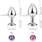 2 Pcs Metal Butt Anal Trainer Jewel Butt Plug Kit S & M Woman Men For Beginners Medium/Small Anal Plug Set
