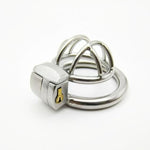 Stainless Steel Male Chastity Device, Ergonomic Design Locked Penis Cage For Men Penis Exercise And Abstinence, Chastity Device For Men Or Couples (Penis Cage D, 45)
