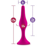 , Luxe Beginner Silicone Butt Plug - Medium Size - Soft, Tapered Heads - Satin Smooth Silicone Anal Trainer- Suction Cup Base - Pleasurable Adult Sex Toy For Women And Couples - Pink