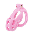 Male Chastity Device Cock Cage - Pink Chastity Cage W/Invisible Lock & 4 Rings, Lightweight Body-Safe Abs Resin Cb Lock Bdsm Sex Toy Penis Exercise Virginity For Men (S/Small)
