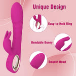 3-in-1 Rabbit Vibrator with Thrusting & 10 Vibration Modes for G-Spot Stimulation