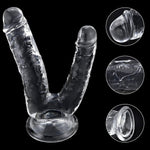 Large Double-Ended Realistic Dildo with Suction Cup for G-Spot & Anal Stimulation