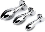 3-Piece Metal Anal Plug Set, Luxury Jewelry Design, Unisex Adult Toys (Pink)