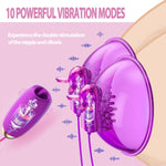 Vibrating Nipple & Clitoral Toy with 10 Vibration & Licking Modes, Rechargeable