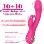 Rechargeable Rabbit G-Spot & Clitoral Vibrator with 10 Modes for Women & Couples