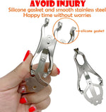 Adjustable Nipple Clamps for Women, Non-Piercing Metal Clit & Breast Stimulation