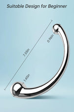 Dual-Ended Metal Dildo Wand for G-Spot & Anal Massage, Curved Design for Couples