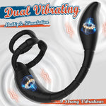 Remote-Control Prostate Massager with Dual Cock Ring & Vibrating Anal Plug for Men