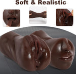 3-in-1 Male Masturbator with Bullet Vibration & Textured Mouth, Vagina & Anus