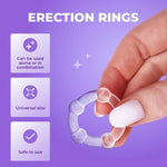 3 Pcs Silicone Ring Set for Men – Stretchable Performance Support Rings, Multi-Size, Transparent