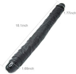18.1-Inch Flexible Double-Ended Dildo for G-Spot, Vaginal & Anal Stimulation