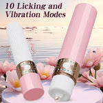 2-in-1 Licking & Vibrating Bullet Vibrator – Mini G-Spot & Clitoral Stimulator