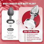 Remote Control Vibrating Butt Plug – 10 Modes Light-Up Anal Toy for Men & Women