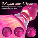 Suction Vibrator with 3 Brush Heads & Removable Cup, 12 Rotation & 8 Suction Modes