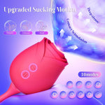 Thrusting Rose Vibrator β Dual-Ended Dildo with 10 Suction Modes for Clitoral & G-Spot