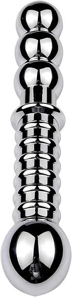 Dual-Ended Metal Dildo & Prostate Wand – Anal Beads & Massage Probe for Couples