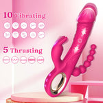 Thrusting Rabbit Vibrator with Multiple Speeds, G-Spot & Anal Stimulation, Adult Toy