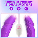 15.7" Vibrating Double-Ended Silicone Dildo – Strapless G-Spot & Anal Toy for Couples