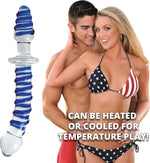 Double-Ended Glass Dildo & Butt Plug – Curved, Textured, 9" for G-Spot & Prostate Play