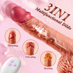 Thrusting Heated Dildo Vibrator β Realistic G-Spot & Anal Stimulator with Suction Cup