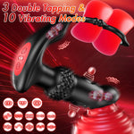 Rechargeable Prostate Massager – 10 Vibration & 3 Tapping Modes, Remote Control