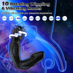360° Prostate Massager with 10 Rotating & Vibrating Modes, Remote Control Anal Toy