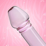 Glass Double-Ended Dildo with Spiral Texture & Realistic Glans for G-Spot & Anal Play