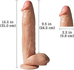 12" Dual-Layer Realistic Dildo – Flexible Silicone with Suction Cup for Hands-Free Play