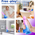 7.8” Clear Silicone Gradient Dildo with Suction Cup for Vaginal & Anal Play