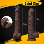 Thrusting Heated Rotating Dildo - 9.8" Realistic Silicone Vibrator for G-Spot, Clitoral & Anal Stimulation