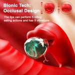 4-in-1 Thrusting Dildo Vibrator – G-Spot, Clitoral, Tongue & Nipple Stimulator