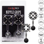 Black 4-Point Weighted Nipple Grips with Power Grip for Enhanced Stimulation