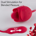 3-in-1 Rose Vibrator with Thrusting, Licking & G-Spot Stimulation for Women & Couples