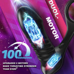 Thrusting Anal Vibrator with 3x10 Vibrations, Telescopic Prostate Massager
