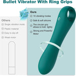 Discreet Lipstick Bullet Vibrator – 10 Modes, Portable Clitoral Stimulator (Green)